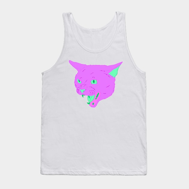 Vaporwave Cat - Grape Juice Tank Top by Basicallyimbored